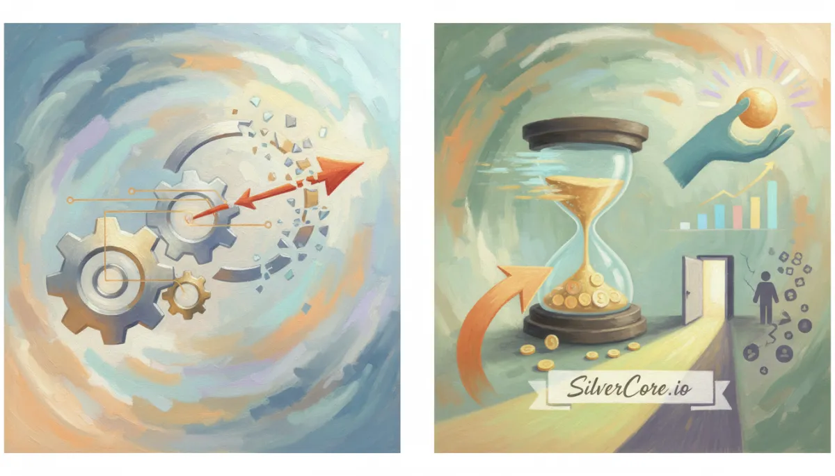 Business leader in control room with countdown timer