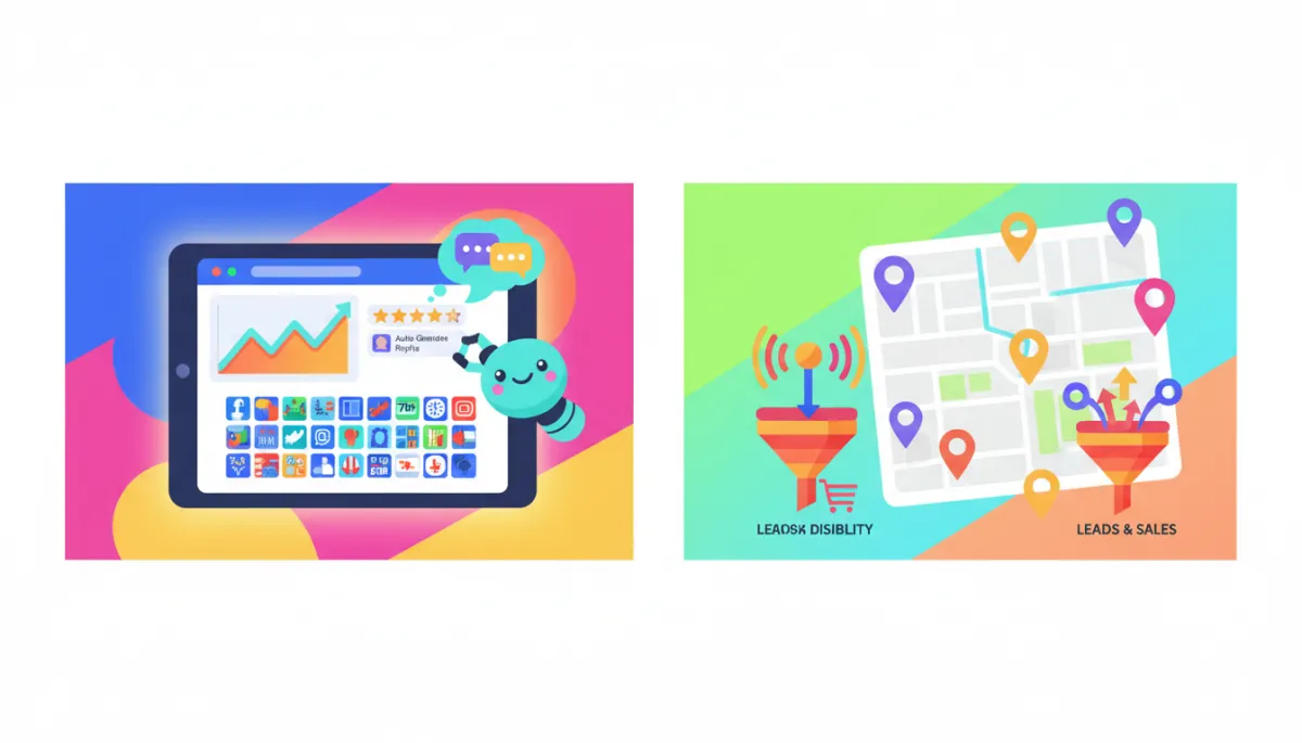 Dashboard showing Local SEO analytics and Google Business insights
