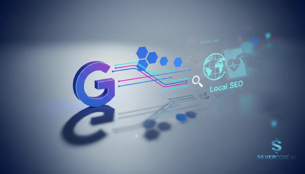Senior care director and marketing consultant reviewing Google Business Profile analytics