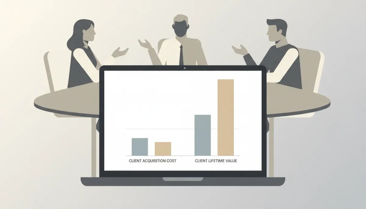 Financial dashboard showing comparison of client acquisition cost and lifetime value Financial dashboard showing comparison of client acquisition cost and lifetime value