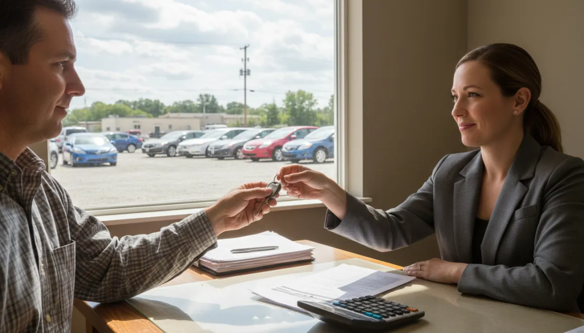 Customer using a trade-in vehicle to reduce down payment on a used car in Waycross GA