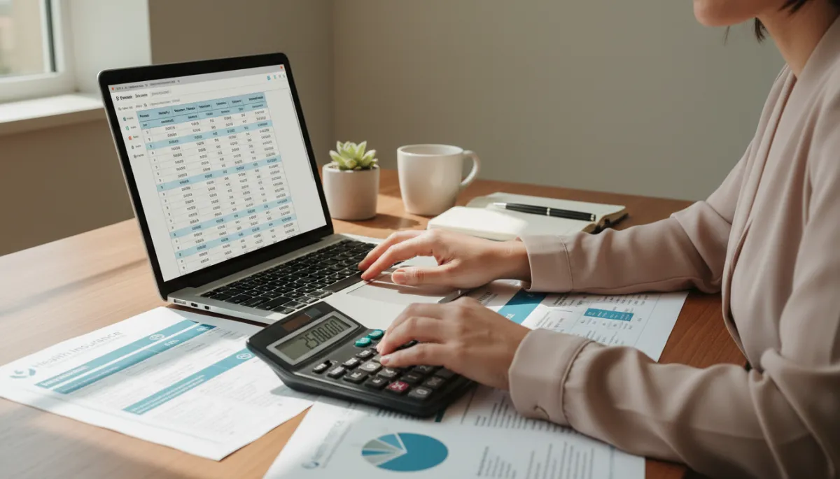 Self-employed Boca Raton professional comparing different health insurance plans on a laptop