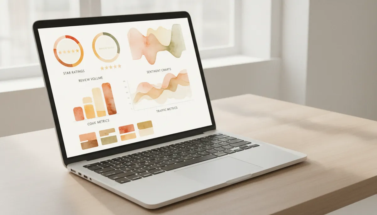 Dashboard showing online reviews, ratings, and reputation analytics