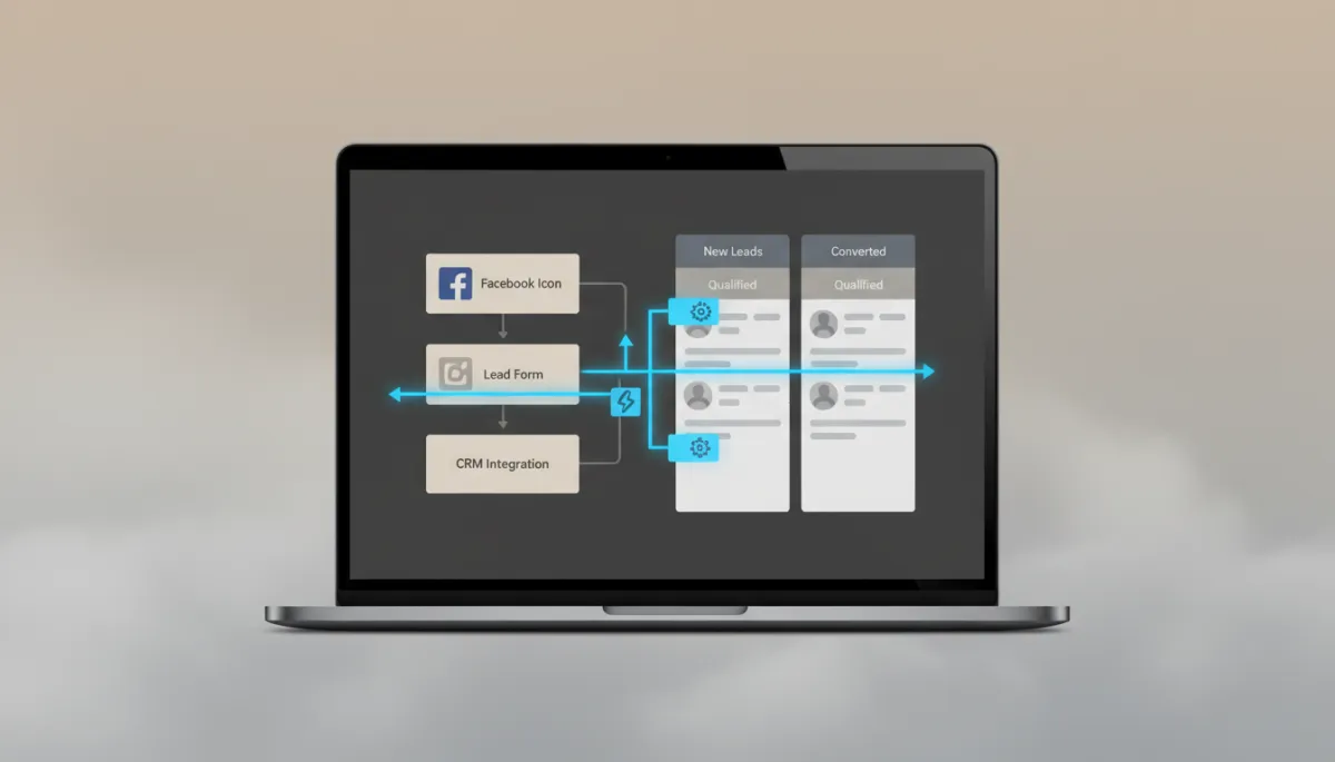 CRM pipeline connected to Facebook lead ads with automation rules