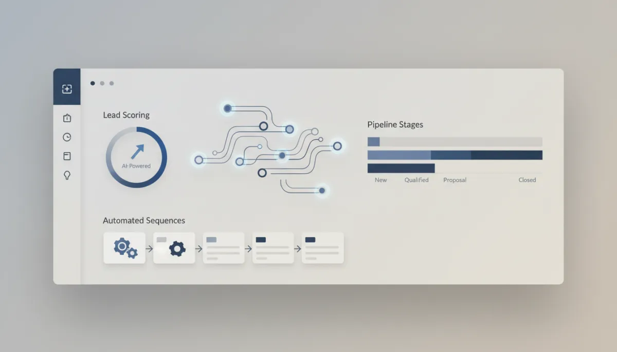 Professional CRM dashboard with AI-driven lead scoring and automation