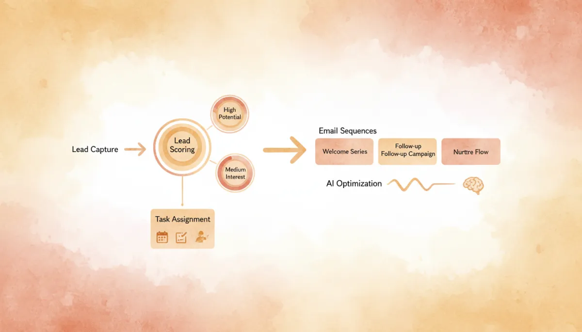 Dashboard showing AI-automated CRM lead scoring and workflows