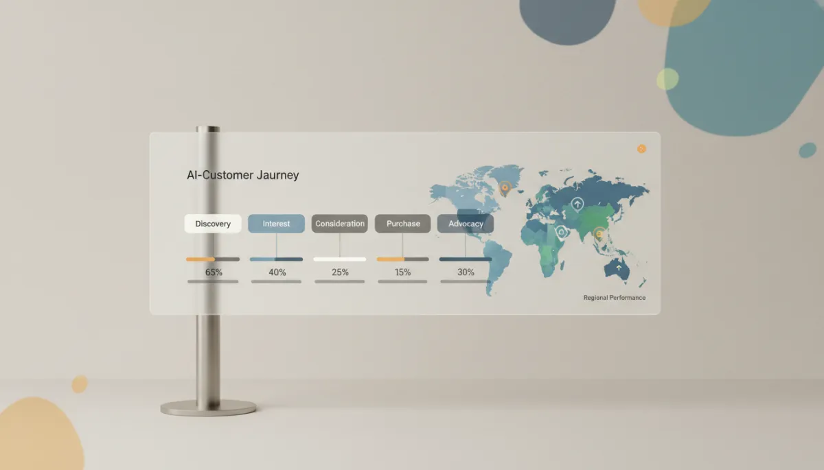 Dashboard visualizing AI-optimized customer journeys and regional performance