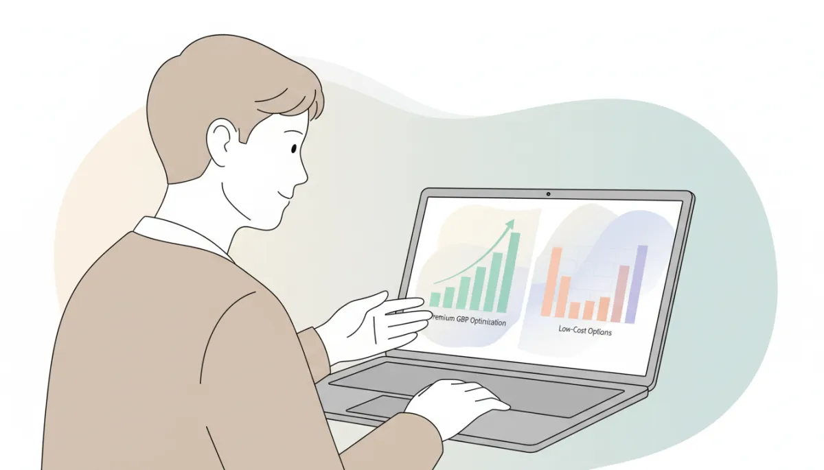 Strategist comparing ROI scenarios for different Google Business Profile optimization investments Strategist comparing ROI scenarios for different Google Business Profile optimization investments