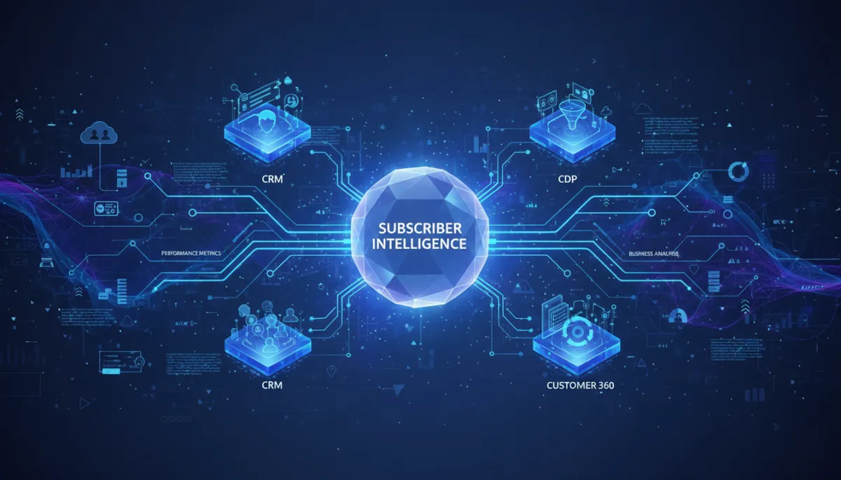 Analyst reviewing graph-based subscriber intelligence and predictive scores on a monitor Analyst reviewing graph-based subscriber intelligence and predictive scores on a monitor