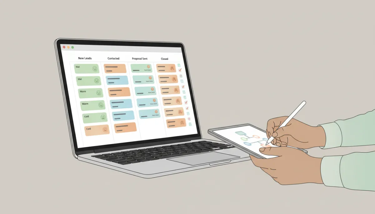 AI-enhanced CRM pipeline view with lead scores and automation AI-enhanced CRM pipeline view with lead scores and automation