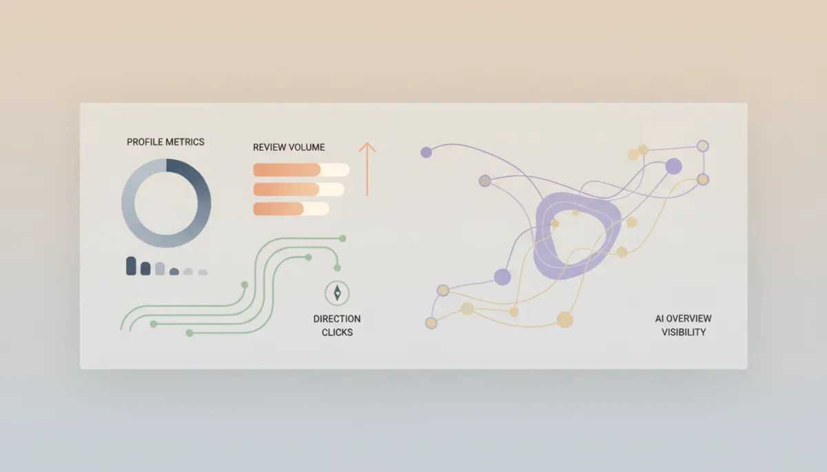 Dashboard with AI-driven local SEO performance metrics for multiple locations