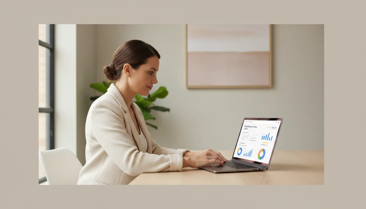 Local business owner analyzing Google Business Profile performance