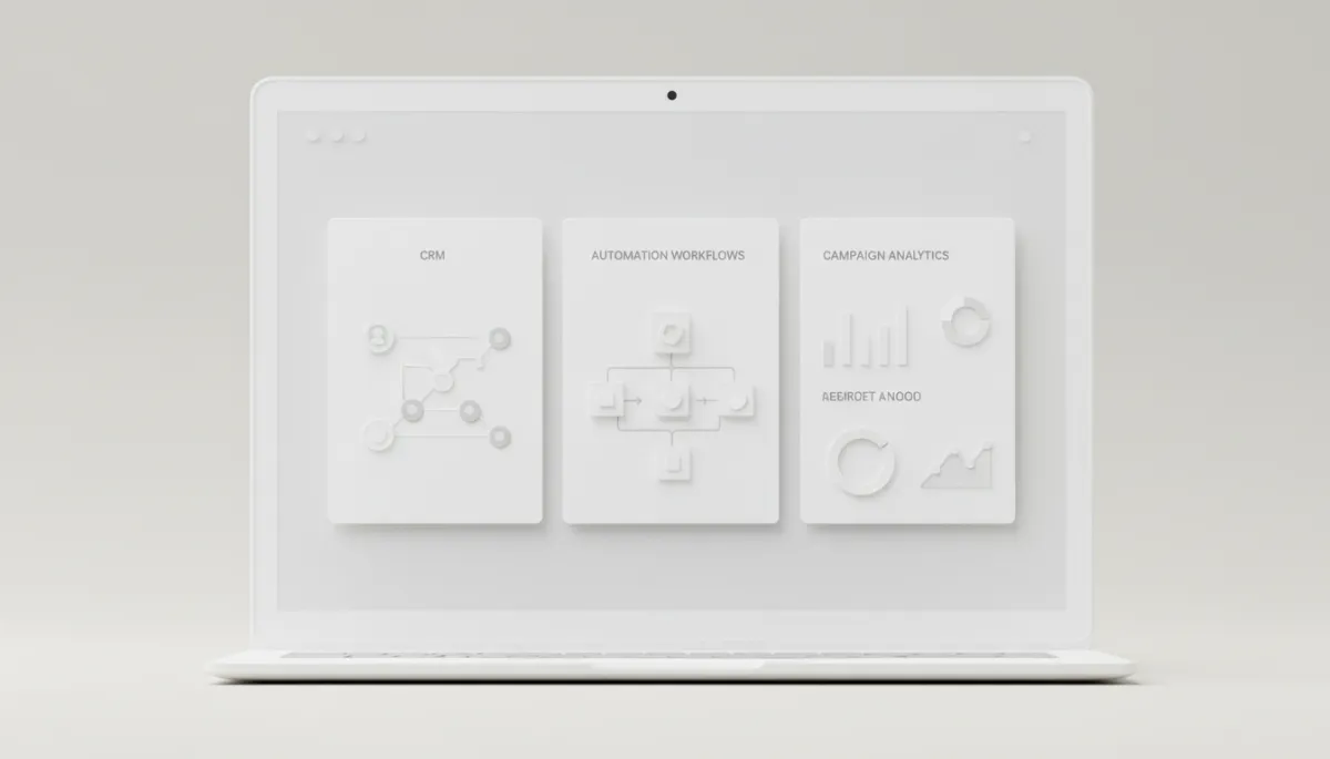 White labeled GoHighLevel dashboard showing automation workflows and analytics
