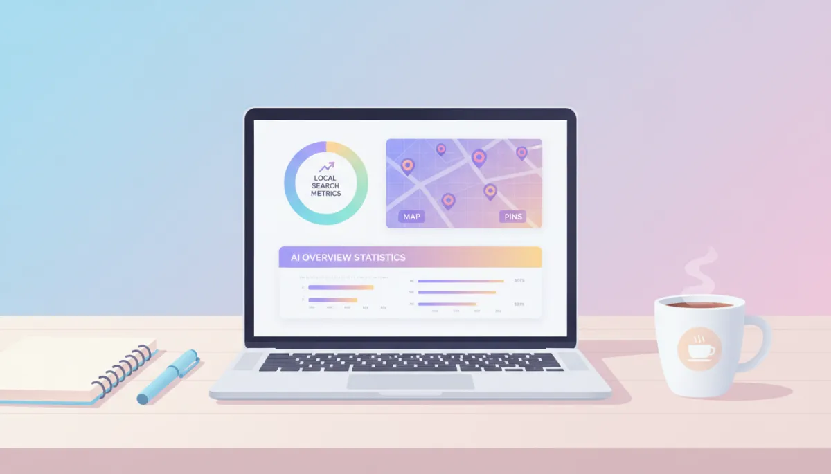 Dashboard showing local search and GEO SEO performance metrics