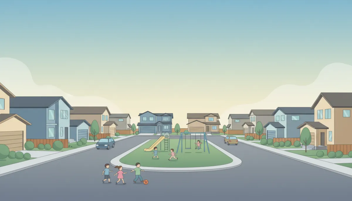 Calgary cul-de-sac with family homes and nearby park Calgary cul-de-sac with family homes and nearby park