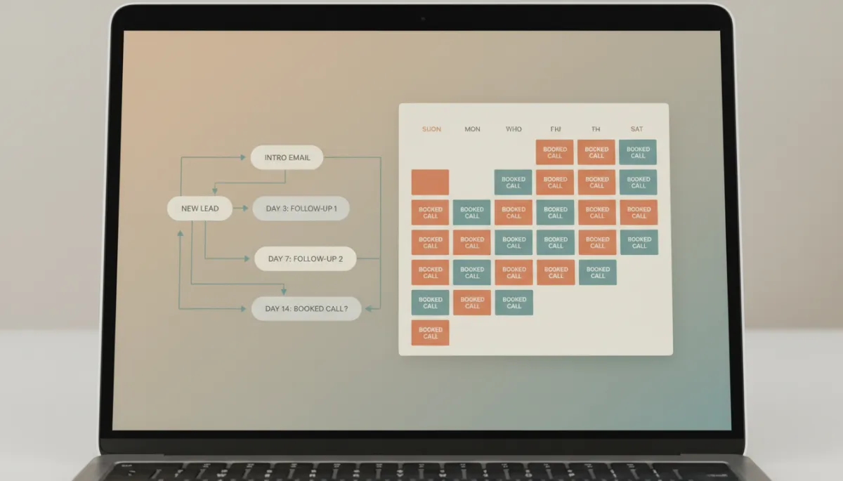 Automated follow-up workflow leading to a calendar full of booked calls Automated follow-up workflow leading to a calendar full of booked calls