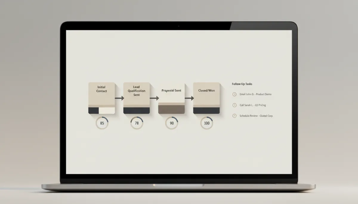 Dashboard illustrating automated lead tracking and pipeline stages