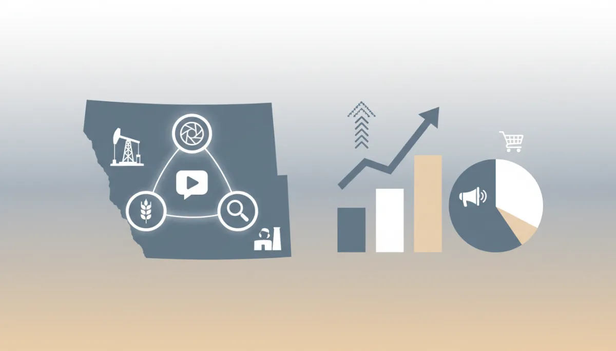 Add relevant visuals, such as infographics or images, to break up text and visually represent key data or strategies discussed in the article. [Brand guidelines: use brand color palette #667085, #FFFFFF]. Context: This is for a blog post about "Social Media Marketing for Alberta Small Businesses: What Actually Works". Style: Professional quality, photorealistic, high resolution