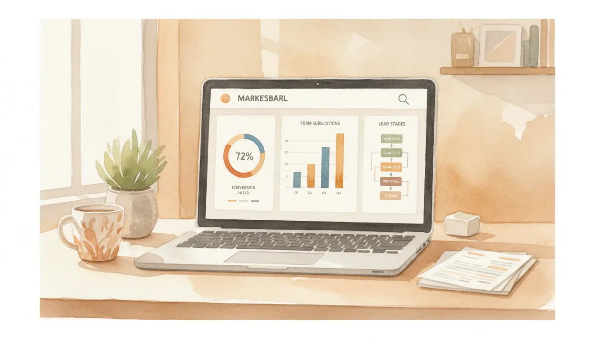 Dashboard displaying website conversion rates and lead pipeline metrics Dashboard displaying website conversion rates and lead pipeline metrics