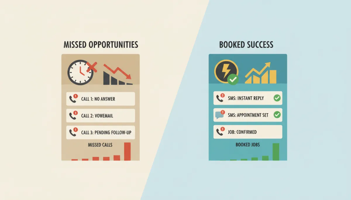 Side-by-side dashboards comparing poor and strong lead follow-up systems Side-by-side dashboards comparing poor and strong lead follow-up systems