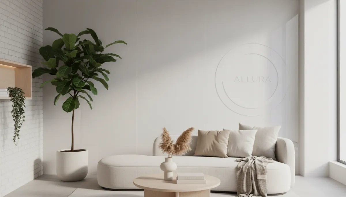 Calm neutral-toned wellness studio representing integrative care at Allura