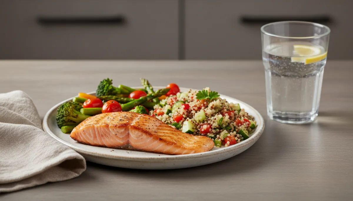 Balanced high-protein, high-fiber meal for weight maintenance Balanced high-protein, high-fiber meal for weight maintenance