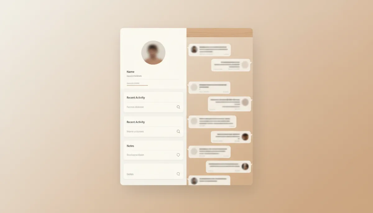 CRM-Oberfläche mit integriertem WhatsApp-Chatverlauf für einen Finanzberatungs-Kunden