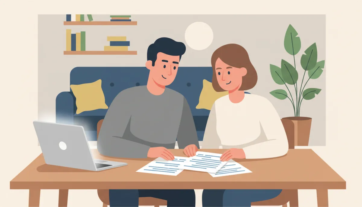 Couple reviewing their mortgage and life insurance coverage together