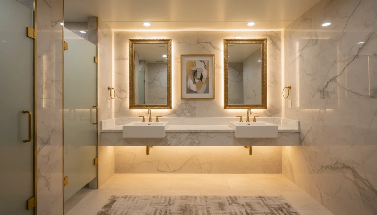 Luxury restroom trailer interior Luxury restroom trailer interior
