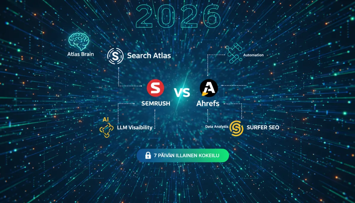 SEO-työkalujen vertailu 2026: Search Atlas, SEMrush
