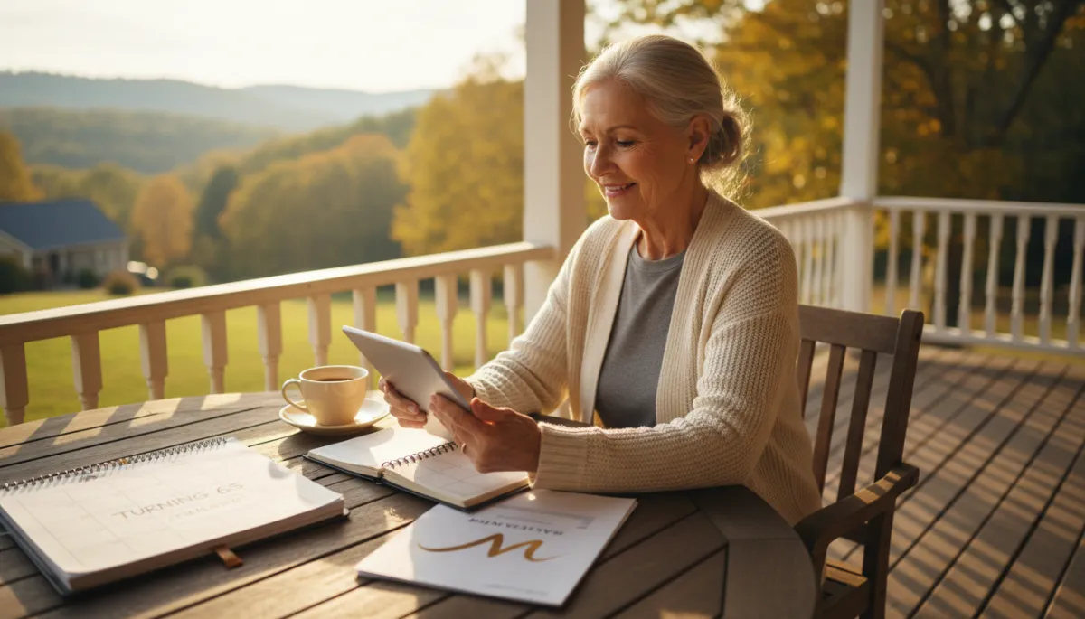 Georgia resident reviewing Medicare enrollment dates and documents on a calendar