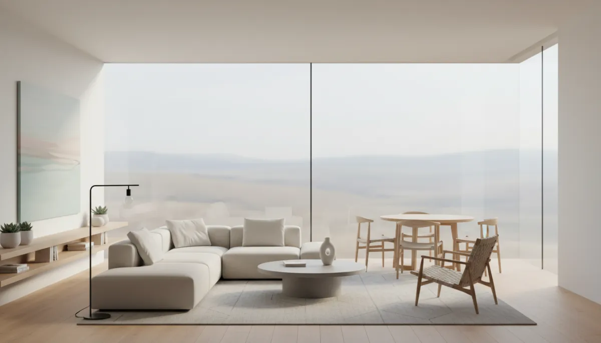 Bright open-plan living room with features that appeal to many buyers