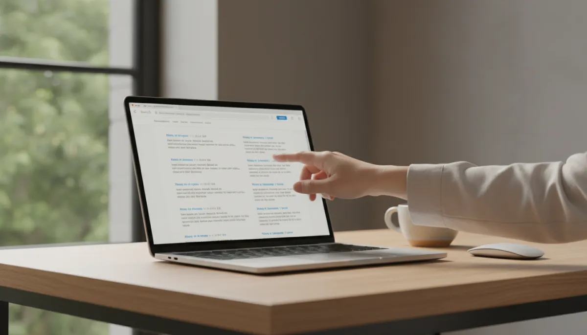 Laptop showing search results with user comparing multiple listings