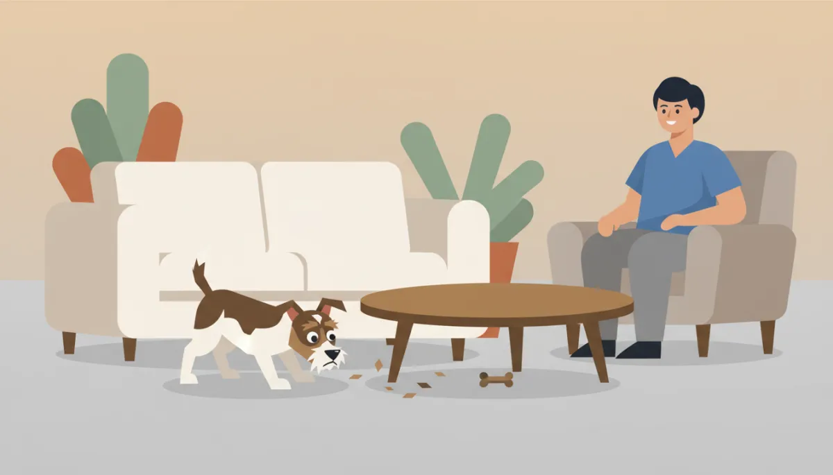 An anxious dog building confidence while searching for hidden treats at home