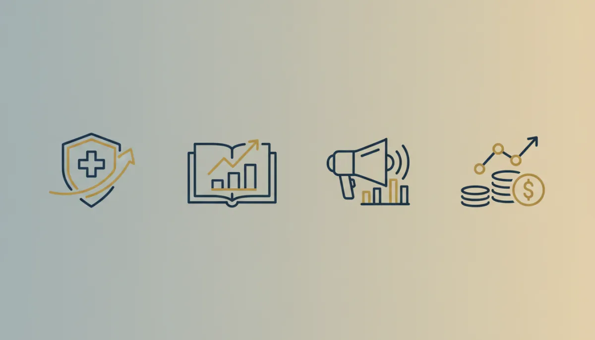 Row of icons representing key areas to evaluate in a franchise