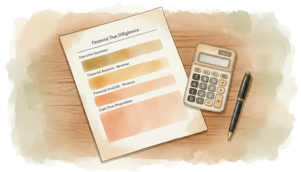 Highlighted sections of a Franchise Disclosure Document with a calculator and pen