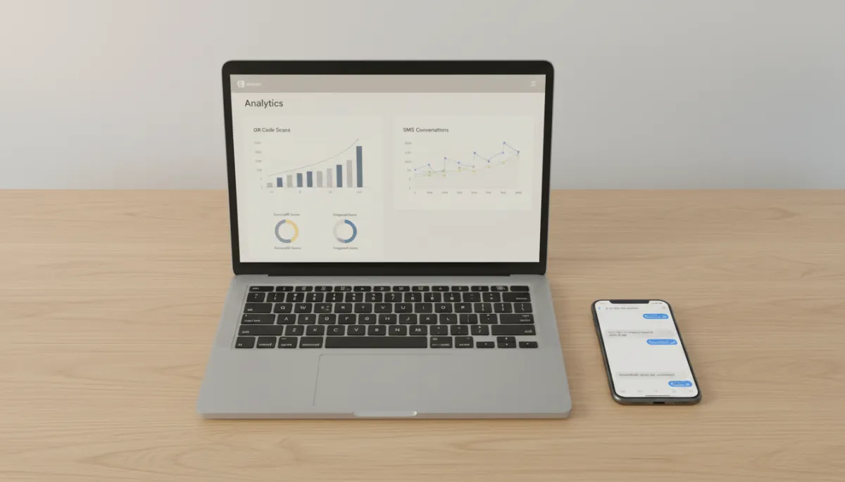 Dashboard showing QR code performance and SMS lead conversations