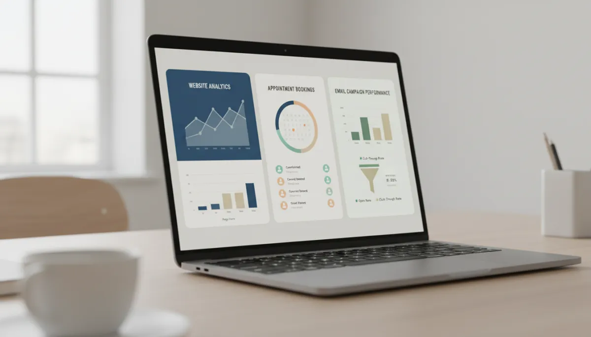 Analytics dashboard for a virtual medical practice marketing system