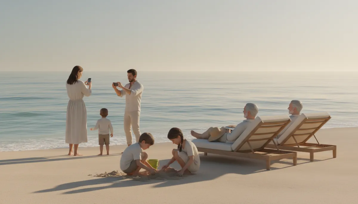 Family enjoying a Memorial Day beach vacation with savings on their getaway