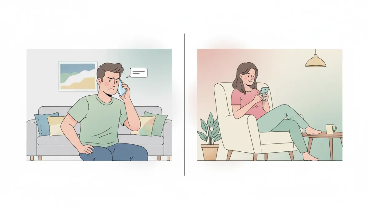 Comparison of a homeowner stuck with voicemail versus one texting instantly with a contractor Comparison of a homeowner stuck with voicemail versus one texting instantly with a contractor