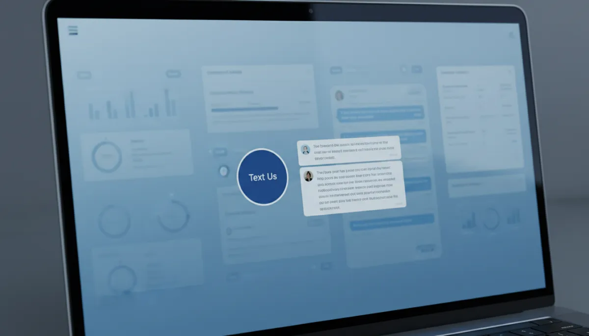 Website with prominent Text Us button connected to a central messaging dashboard