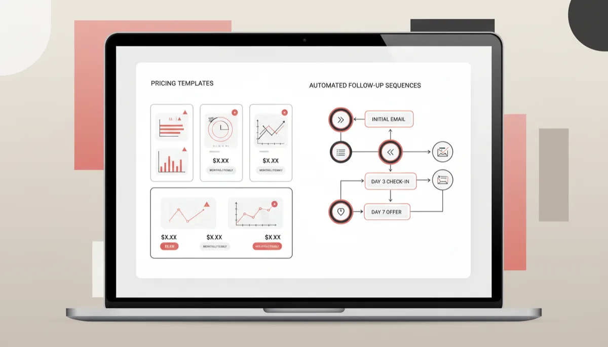 Sales dashboard showing clear pricing templates and automated follow-ups