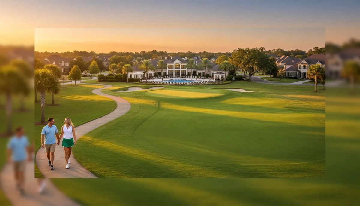 Residents enjoying walking trails and golf course views in Ross Bridge