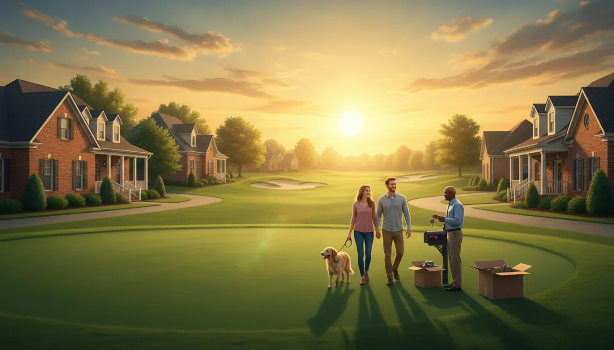 Golf course community in Hoover Alabama at sunset