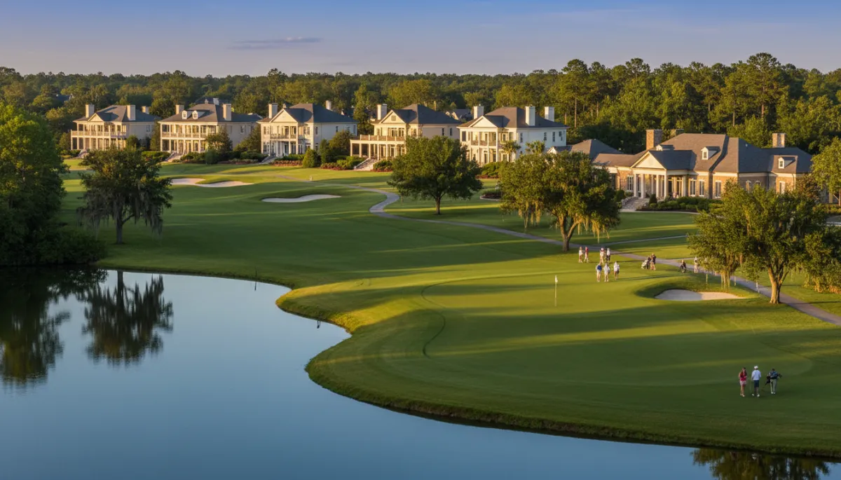 Luxury estate homes overlooking golf course and lake in Greystone Hoover AL