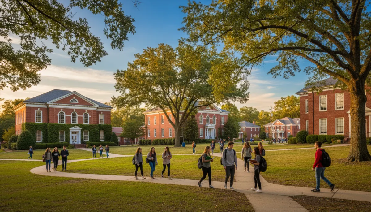 Students walking on a school campus in the Spain Park Hoover AL area