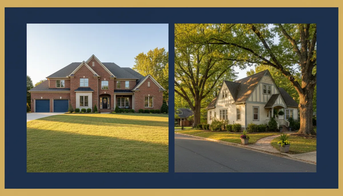 Comparison of larger home in Hoover and smaller home in Vestavia Hills at similar price point