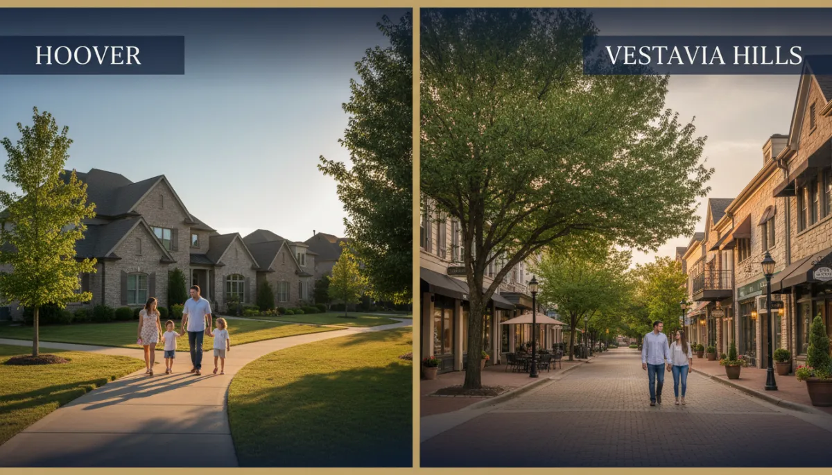 Families exploring neighborhoods in Hoover and Vestavia Hills Alabama