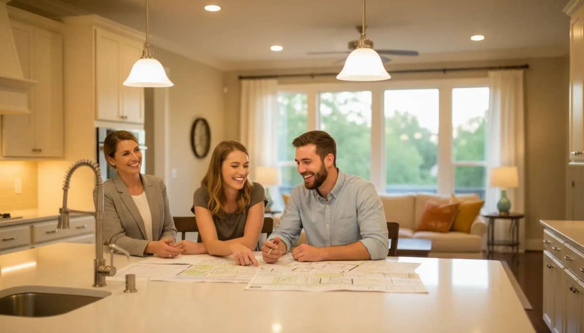 First-time buyers reviewing Hoover neighborhood options with their agent