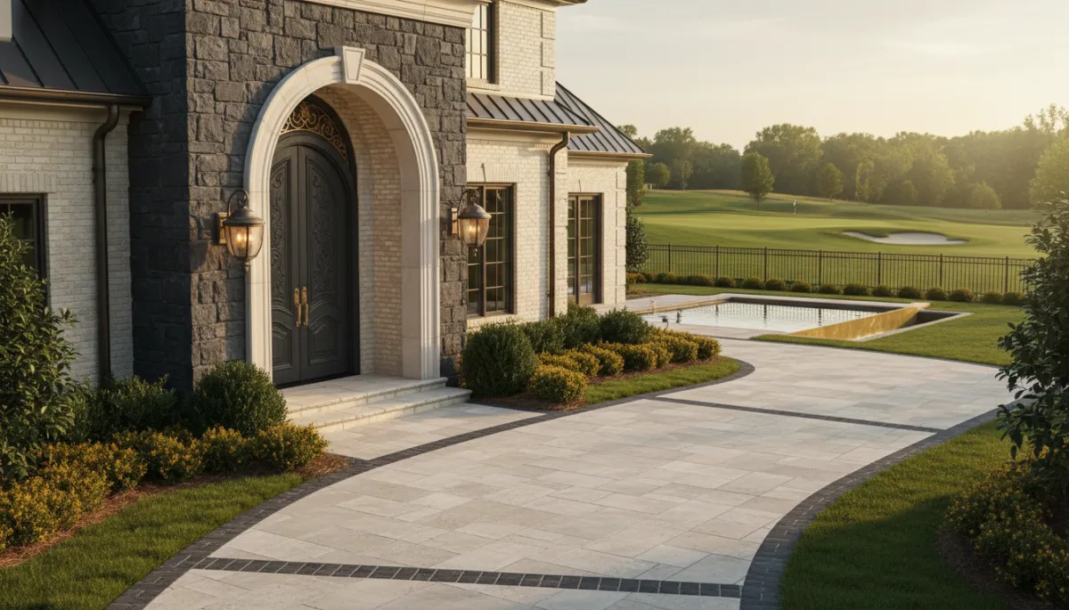 Luxury Hoover golf community home with manicured entrance and fairway views